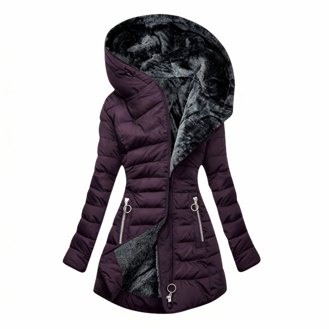 Ophelia abrigo impermeable acolchado, color morado