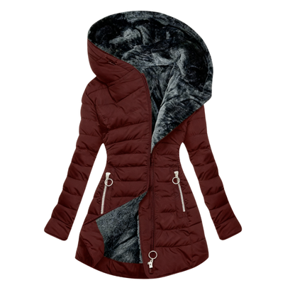 Ophelia abrigo impermeable acolchado, color rojo