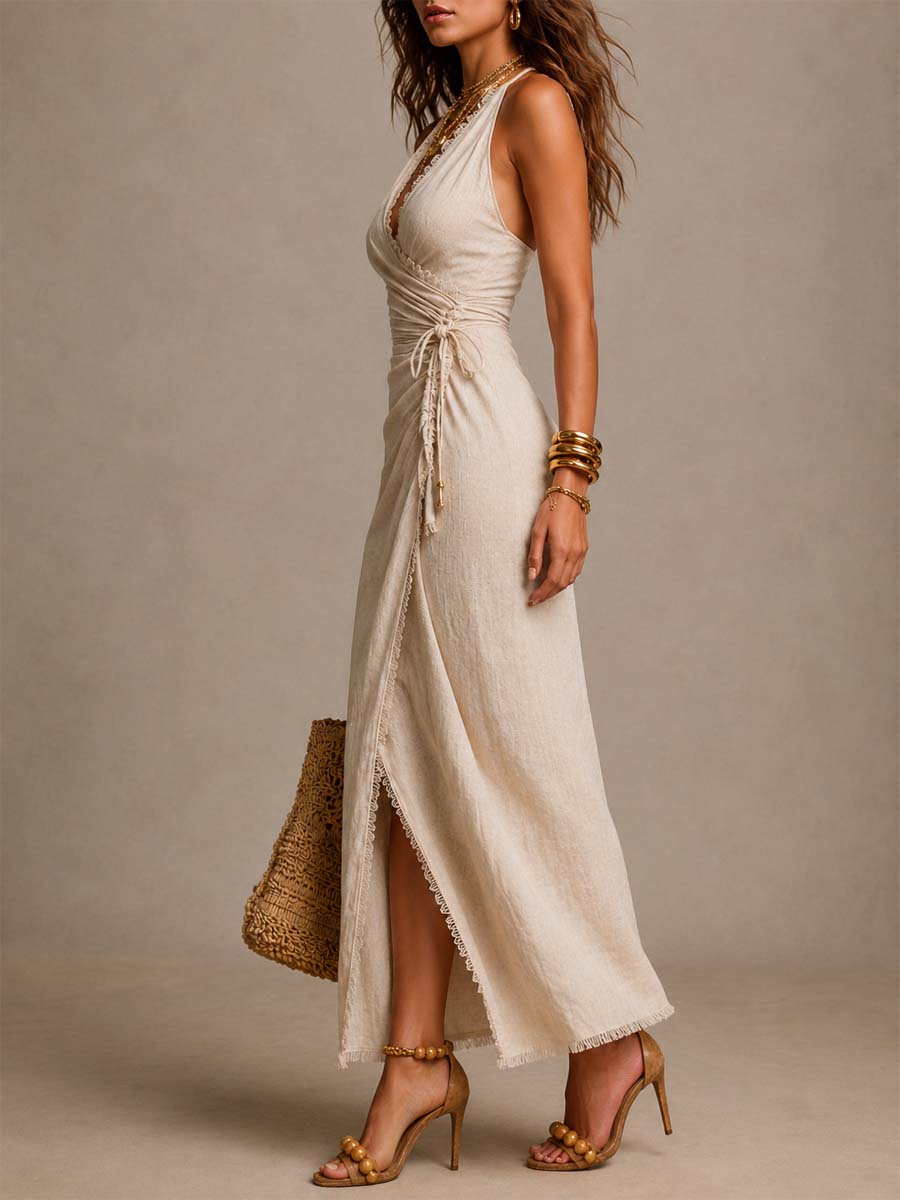 Vestido Midi de Lino Marina - Anaïs Milano - vista 3