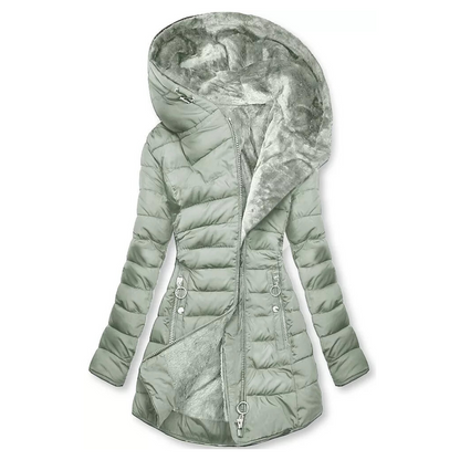 Ophelia abrigo impermeable acolchado, color verde claro