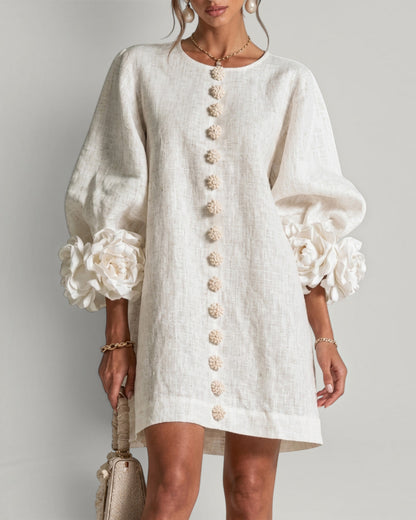 Colette | Vestido con Puños de Flores 3D