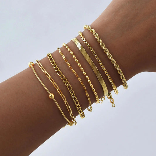 Fabiola - Pulsera de cadena espiga dorada