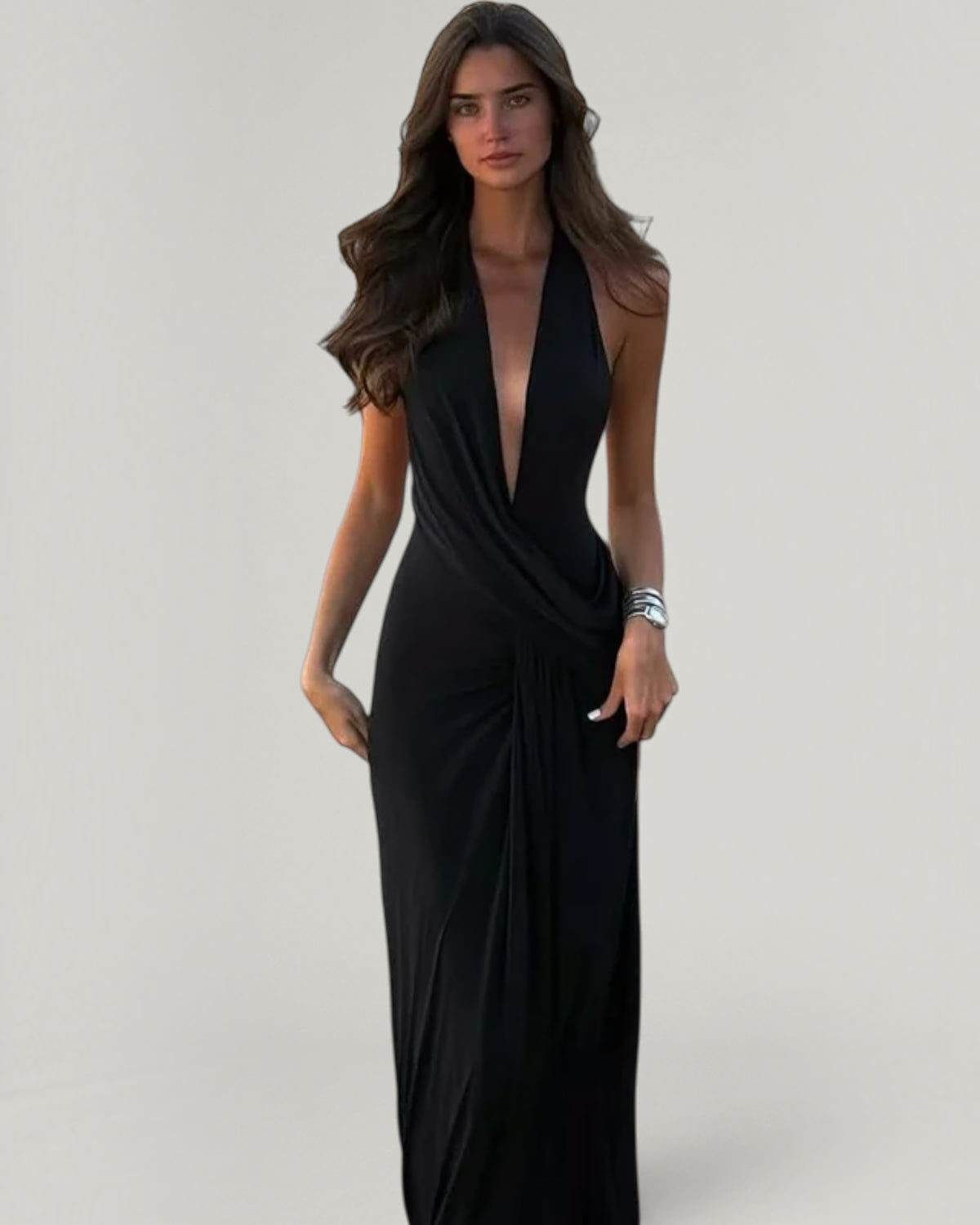 Vestido Drapeado Escote Halter Selene - Anaïs Milano