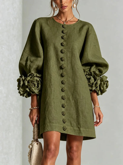 Colette | Vestido de lino beige, look completo