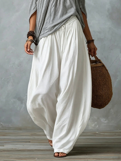 Valentina | Top Blanco Off-the-Shoulder y Conjunto de Pantalón Lantern Ancho