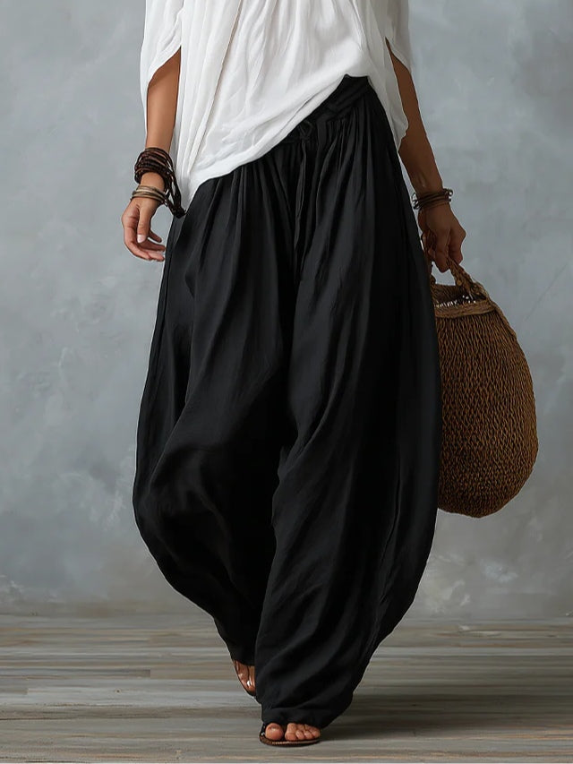 Valentina | Top Blanco Off-the-Shoulder y Conjunto de Pantalón Lantern Ancho