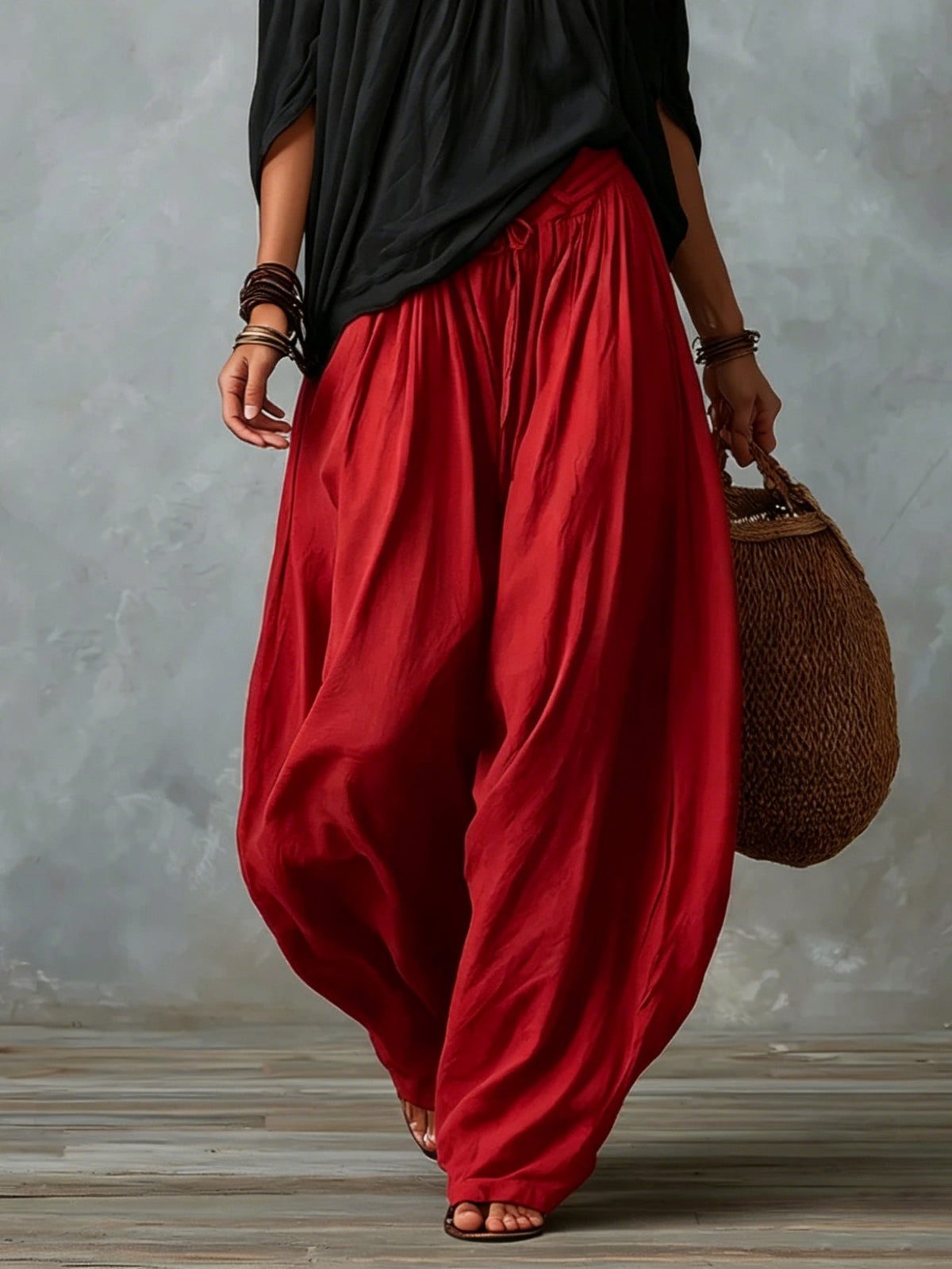 Valentina | Top Blanco Off-the-Shoulder y Conjunto de Pantalón Lantern Ancho