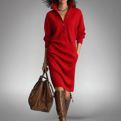 Constance | Vestido de Punto Suave con Botones