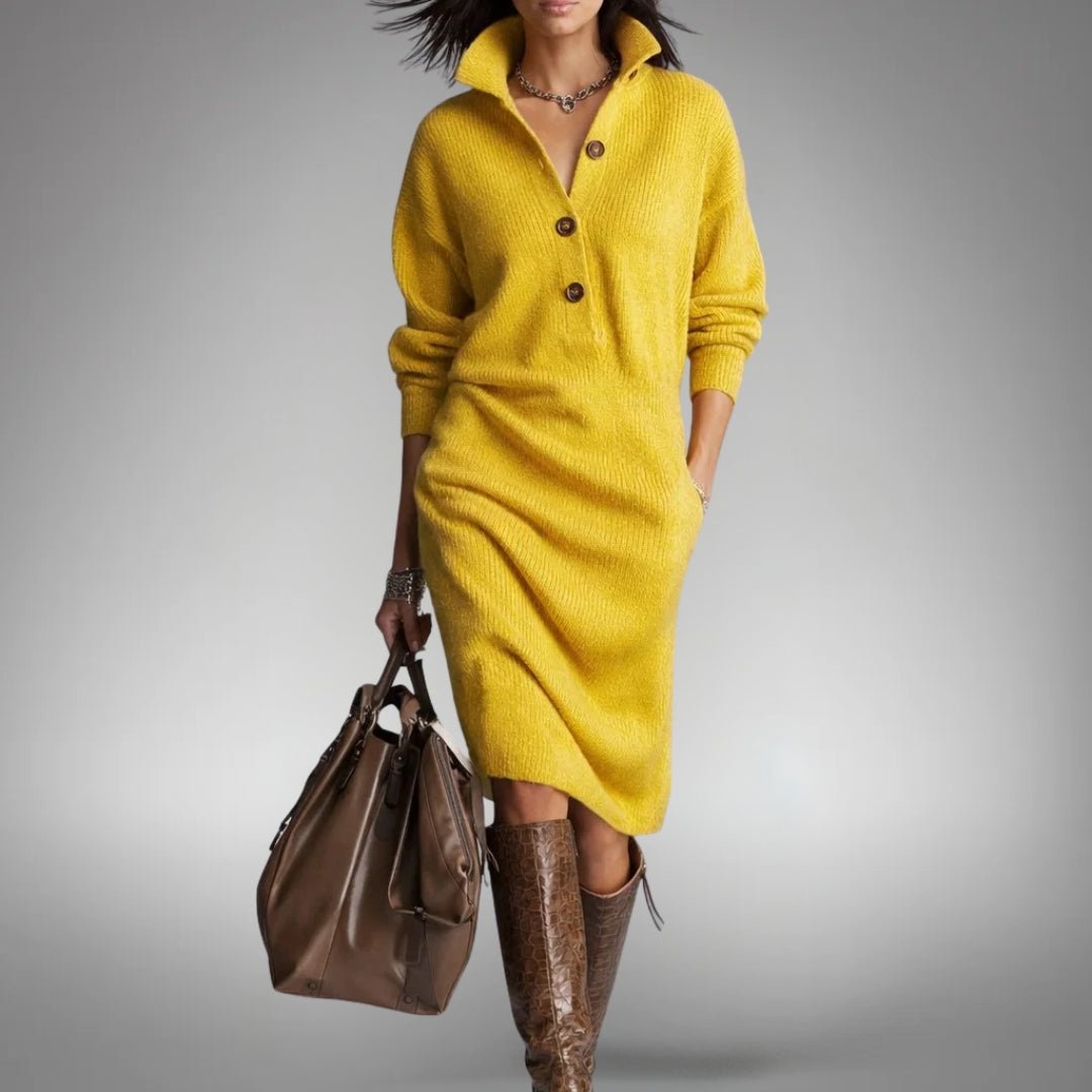 Constance | Vestido de Punto Suave con Botones