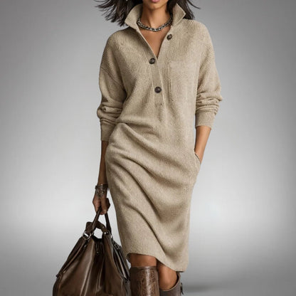 Constance | Vestido de Punto Suave con Botones