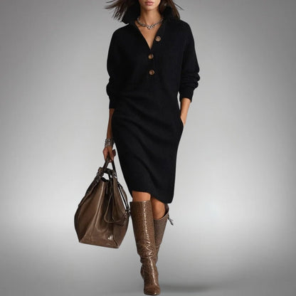 Constance | Vestido de Punto Suave con Botones