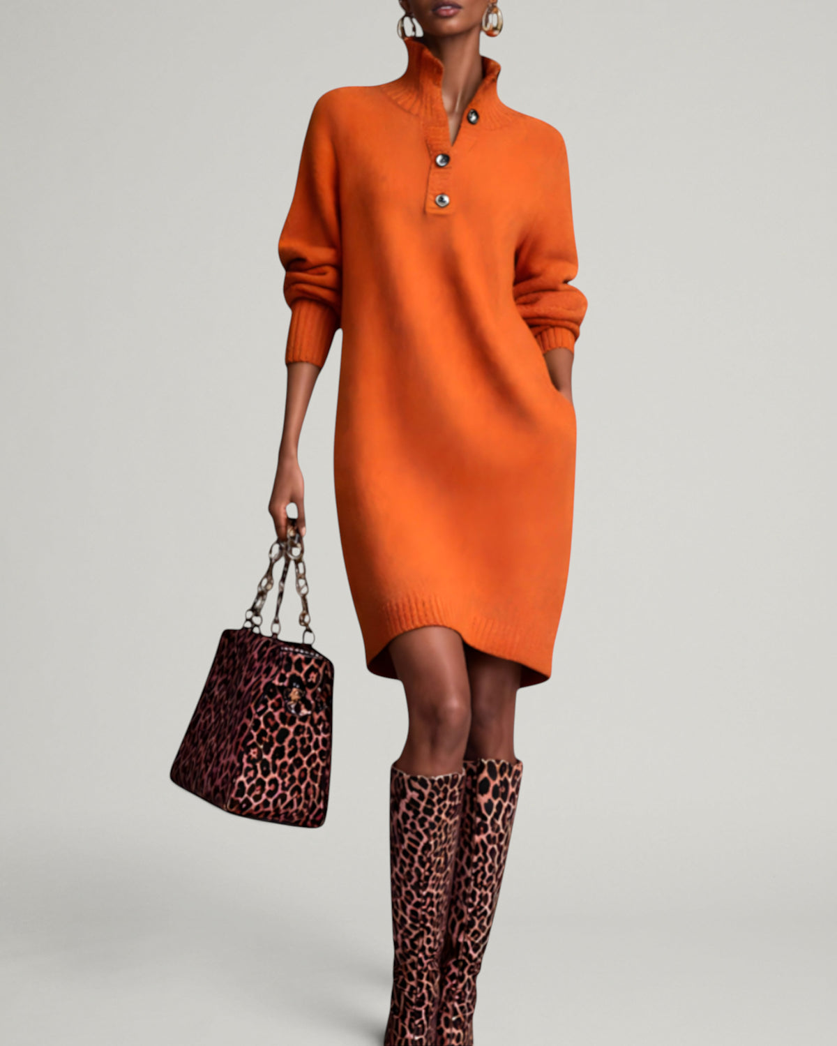 Constance | Vestido de Punto Suave con Botones