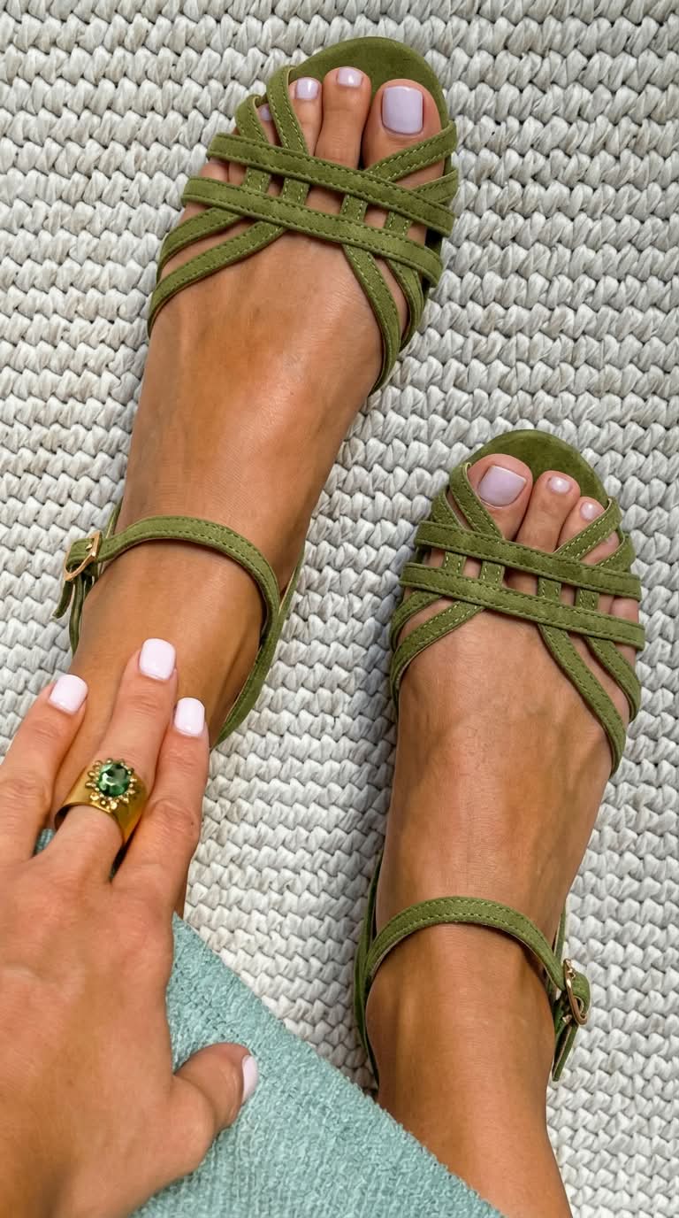 Sandalias Planas de Tiras Trenzadas con Hebilla Tara - Anaïs Milano - vista 5