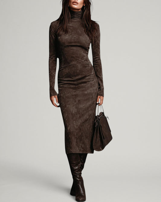 Giada | Vestido Midi Efecto Ante