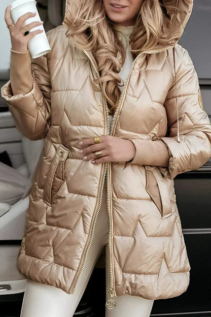 Aurelia abrigo de invierno con capucha, detalle