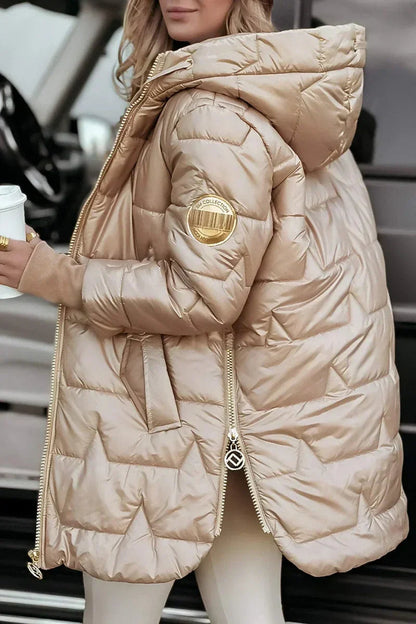 Aurelia abrigo de invierno con capucha, detalle