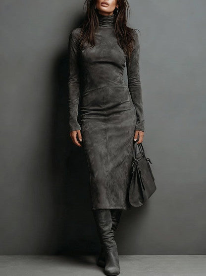 Giada | Vestido Midi Efecto Ante
