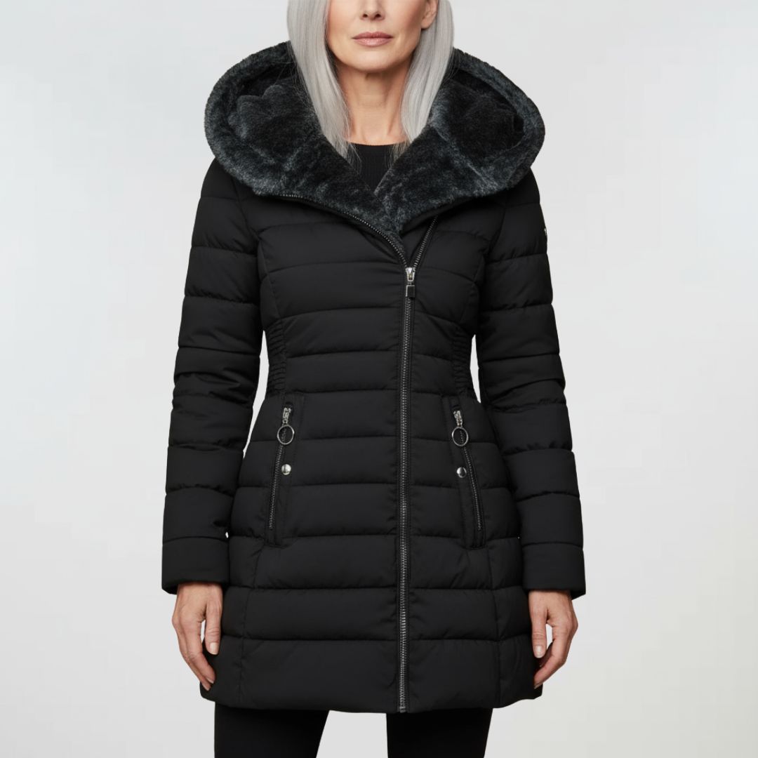Ophelia abrigo impermeable acolchado, detalle